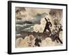 Naval Battle of Port Arthur, March 10, 1904, the Japanese Navy's Artillery, Detail-null-Framed Giclee Print