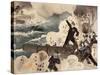 Naval Battle of Port Arthur, March 10, 1904, the Japanese Navy's Artillery, Detail-null-Stretched Canvas