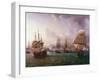 Naval Battle of Port Praya Between British and French Fleets Off Island of Santiago, Cape Verde-Pierre-Julien Gilbert-Framed Giclee Print