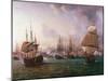 Naval Battle of Port Praya Between British and French Fleets Off Island of Santiago, Cape Verde-Pierre-Julien Gilbert-Mounted Giclee Print