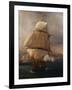 Naval Battle of Port Praya Between British and French Fleets Off Island of Santiago-null-Framed Giclee Print