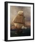 Naval Battle of Port Praya Between British and French Fleets Off Island of Santiago-null-Framed Giclee Print