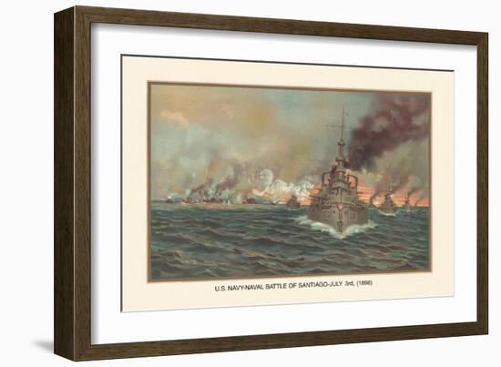 Naval Battle of Santiago, July 3rd, 1898-Werner-Framed Art Print