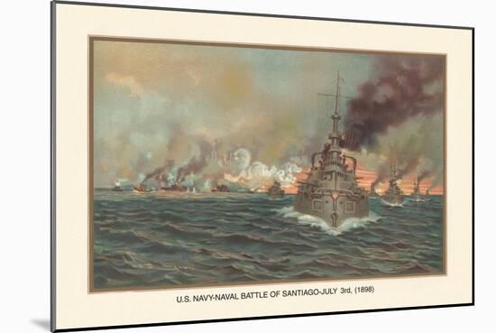 Naval Battle of Santiago, July 3rd, 1898-Werner-Mounted Art Print