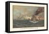 Naval Battle of Santiago, July 3rd, 1898-Werner-Framed Stretched Canvas