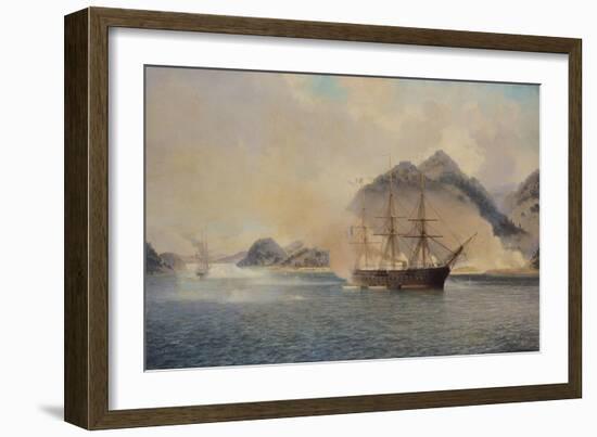 Naval Battle of the Strait of Shimonoseki, 20th July 1863, 1865-Jean Baptiste Henri Durand-Brager-Framed Giclee Print