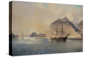 Naval Battle of the Strait of Shimonoseki, 20th July 1863, 1865-Jean Baptiste Henri Durand-Brager-Stretched Canvas