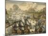 Naval Battle of Vigo Bay, 23 October 1702, from the War of the Spanish Succession, c.1705-Dutch School-Mounted Giclee Print