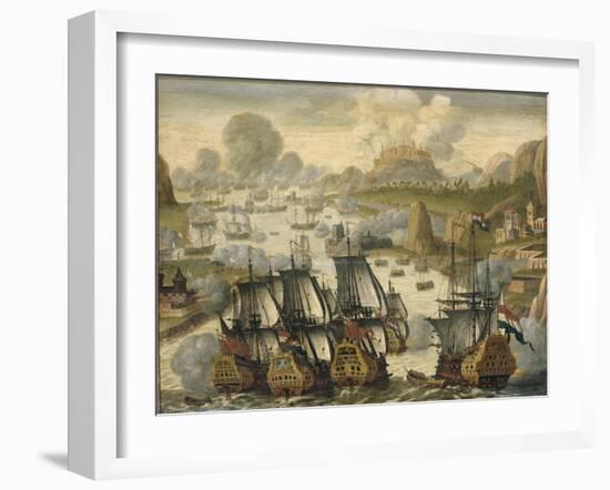 Naval Battle of Vigo Bay, 23 October 1702, from the War of the Spanish Succession, c.1705-Dutch School-Framed Giclee Print