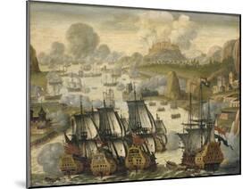 Naval Battle of Vigo Bay, 23 October 1702, from the War of the Spanish Succession, c.1705-Dutch School-Mounted Giclee Print