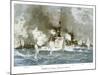 Naval Battle Santiago-Willy Stower-Mounted Art Print