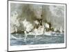 Naval Battle Santiago-Willy Stower-Mounted Art Print