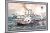 Naval Battle, Santiago-Werner-Mounted Art Print