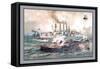 Naval Battle, Santiago-Werner-Framed Stretched Canvas