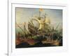 Naval Battle-Abraham Storck-Framed Giclee Print