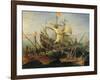 Naval Battle-Abraham Storck-Framed Giclee Print