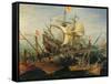 Naval Battle-Abraham Storck-Framed Stretched Canvas