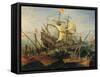 Naval Battle-Abraham Storck-Framed Stretched Canvas