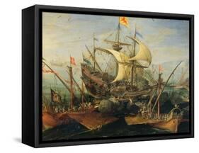 Naval Battle-Abraham Storck-Framed Stretched Canvas