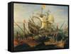 Naval Battle-Abraham Storck-Framed Stretched Canvas