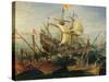 Naval Battle-Abraham Storck-Stretched Canvas