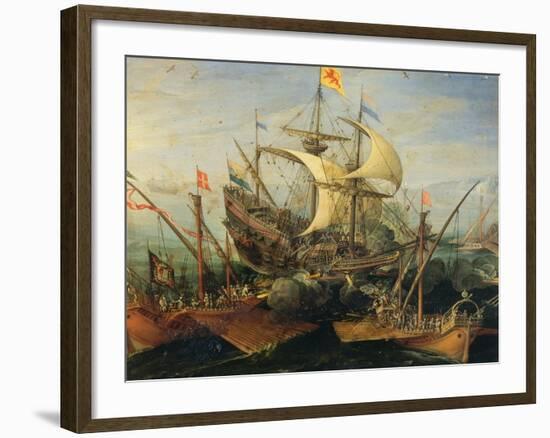 Naval Battle-Abraham Storck-Framed Giclee Print