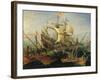 Naval Battle-Abraham Storck-Framed Giclee Print