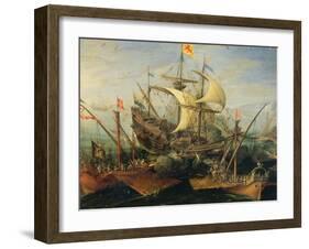 Naval Battle-Abraham Storck-Framed Giclee Print