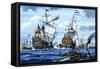 Naval Battle-null-Framed Stretched Canvas