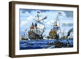 Naval Battle-null-Framed Giclee Print