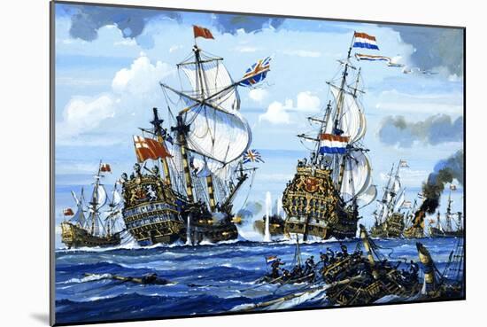 Naval Battle-null-Mounted Giclee Print