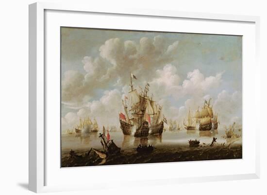 Naval Battle-Willem Van De, The Younger Velde-Framed Giclee Print