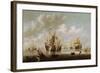 Naval Battle-Willem Van De, The Younger Velde-Framed Giclee Print