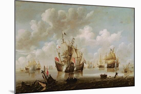 Naval Battle-Willem Van De, The Younger Velde-Mounted Giclee Print