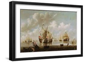 Naval Battle-Willem Van De, The Younger Velde-Framed Giclee Print