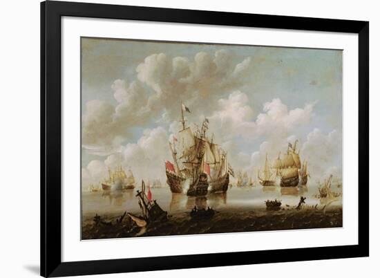 Naval Battle-Willem Van De, The Younger Velde-Framed Premium Giclee Print