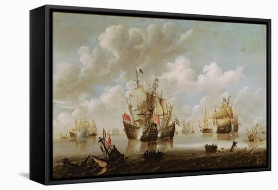 Naval Battle-Willem Van De, The Younger Velde-Framed Stretched Canvas