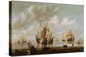 Naval Battle-Willem Van De, The Younger Velde-Stretched Canvas