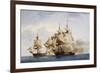 Naval Combat Between French Frigate Amazone and English One Santa Margherita During Campaign in Ame-null-Framed Giclee Print