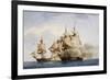 Naval Combat Between French Frigate Amazone and English One Santa Margherita During Campaign in Ame-null-Framed Giclee Print