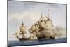 Naval Combat Between French Frigate Amazone and English One Santa Margherita During Campaign in Ame-null-Mounted Giclee Print