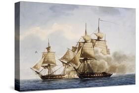 Naval Combat Between French Frigate Amazone and English One Santa Margherita During Campaign in Ame-null-Stretched Canvas