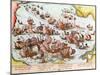 Naval Combat Between the Beggars of the Sea and the Spanish in 1573-Franz Hogenberg-Mounted Giclee Print