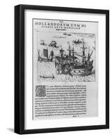 Naval Combat Between the Dutch and the Spanish Off the Coast of Manila-null-Framed Giclee Print