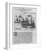 Naval Combat Between the Dutch and the Spanish Off the Coast of Manila-null-Framed Giclee Print