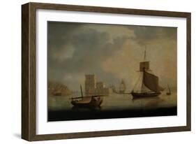 Naval Cutter by Belem Tower at the Mouth of the Tagus-William Anderson-Framed Giclee Print