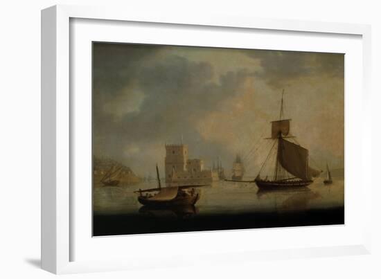 Naval Cutter by Belem Tower at the Mouth of the Tagus-William Anderson-Framed Giclee Print