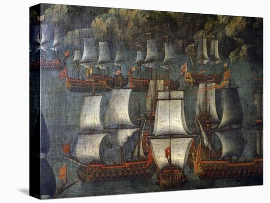 Naval Deployment, by Venetian Artist, Detail, Italy, 18th Century-null-Stretched Canvas