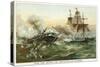 Naval Duel Between the Constitution and Guerriere-North American-Stretched Canvas