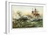 Naval Duel Between the Constitution and Guerriere-North American-Framed Giclee Print